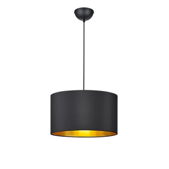 Lampadario moderno per salotto paralume tessuto nero