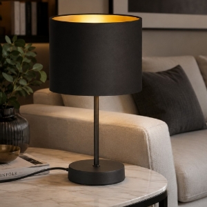 Lampada da tavolo per salotto nero opaco