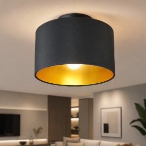 Plafoniera moderna tonda nero opaco 35cm