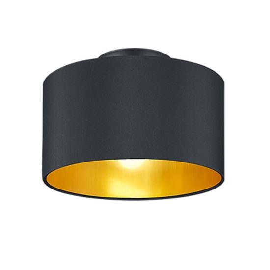 Plafoniera moderna tonda nero opaco 30cm