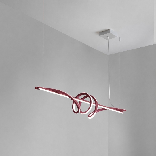 Lampadario bordeaux per sala da pranzo moderna led 54w cct 3000k 6000k dimmerabile con telecomando