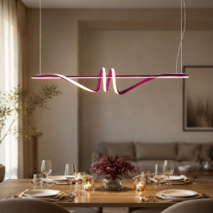 Lampadario led 54w cct 3000k 6000k dimmerabile con telecomando moderno a sospensione magenta