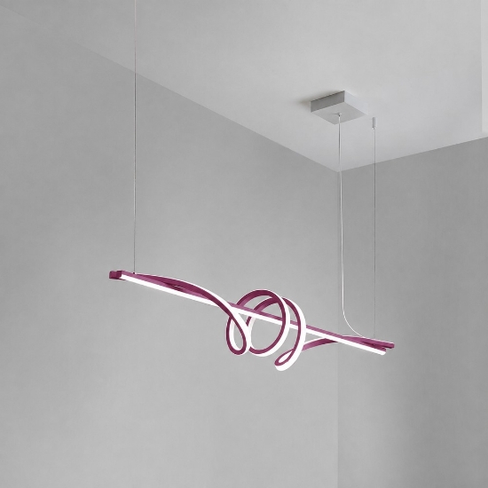 Lampadario led 54w cct 3000k 6000k dimmerabile con telecomando moderno a sospensione magenta