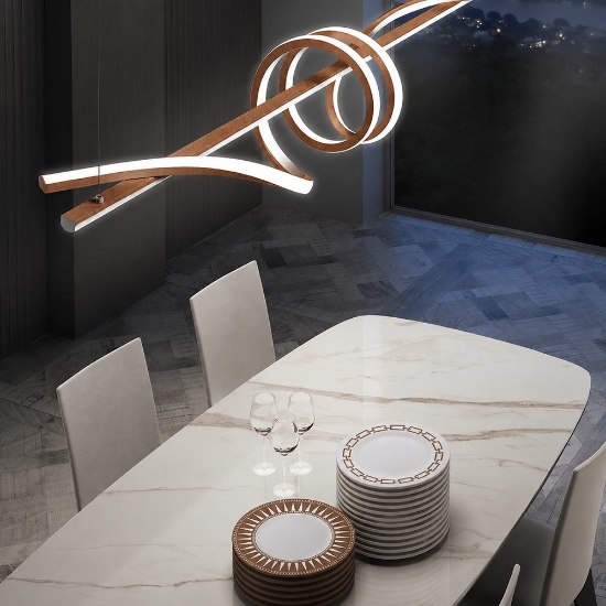 Lampadario led 54w cct 3000k 6000k dimmerabile con telecomando moderno a sospensione rame opaco