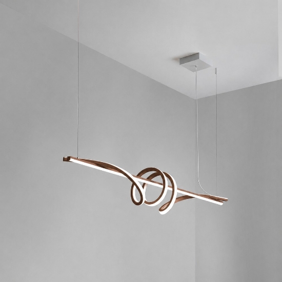 Lampadario led 54w cct 3000k 6000k dimmerabile con telecomando moderno a sospensione rame opaco