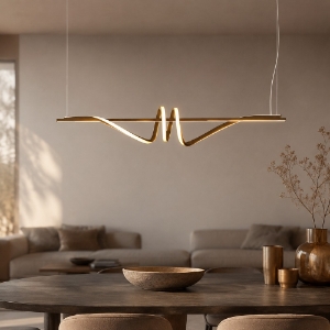 Lampadario a sospensione led 54w cct 3000k 6000k dimmerabile con telecomando oro opaco