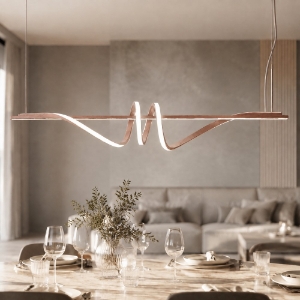 Lampadario led 54w cct 3000k 6000k con telecomando moderno a sospensione oro rosato