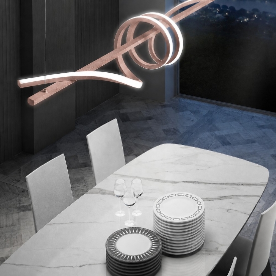 Lampadario led 54w cct 3000k 6000k con telecomando moderno a sospensione oro rosato