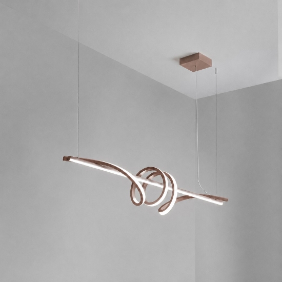 Lampadario led 54w cct 3000k 6000k con telecomando moderno a sospensione oro rosato