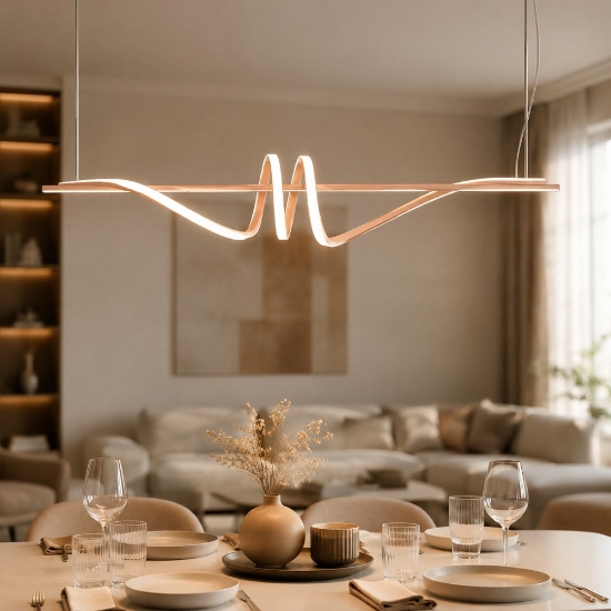 Lampadario a sospensione lineare moderno pesca led 54w cct 3000k 6000k dimmerabile con telecomando