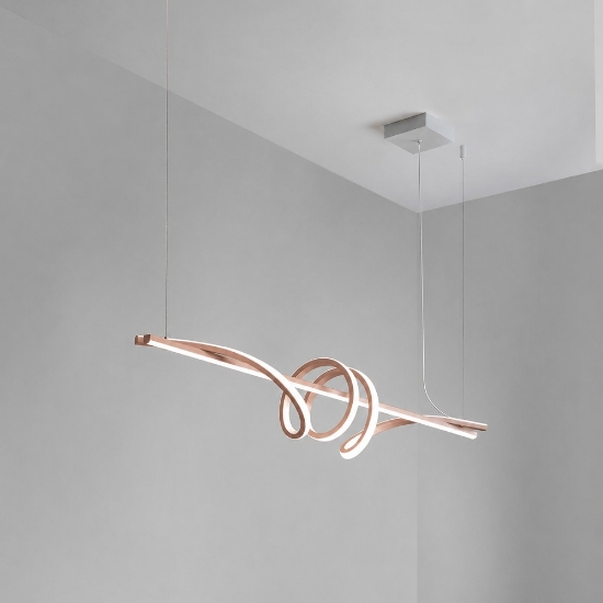 Lampadario a sospensione lineare moderno pesca led 54w cct 3000k 6000k dimmerabile con telecomando