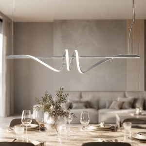 Lampadario a sospensione led 54w cct 3000k 6000k dimmerabile con telecomando grigio perla