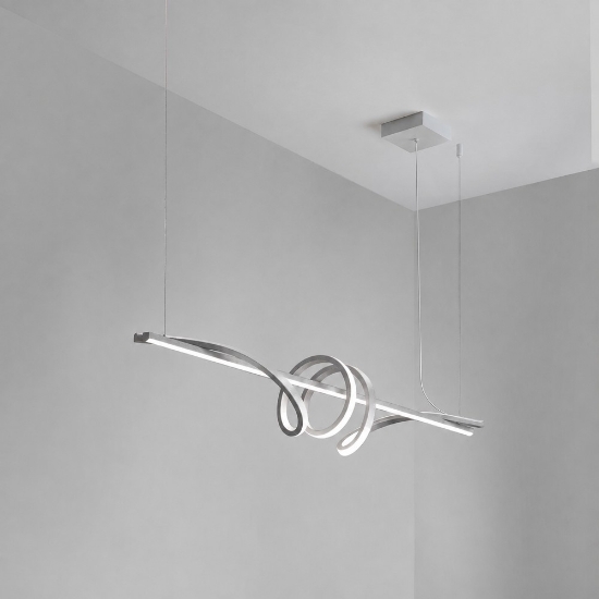 Lampadario a sospensione led 54w cct 3000k 6000k dimmerabile con telecomando grigio perla