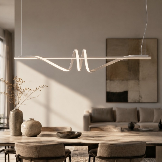 Lampadario led 54w cct 3000k 6000k con telecomando moderno a sospensione tortora per soggiorno