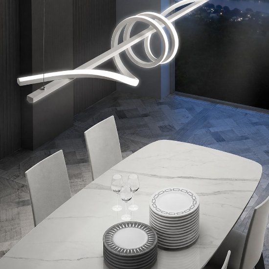 Lampadario led 54w cct 3000k 6000k con telecomando moderno a sospensione tortora per soggiorno