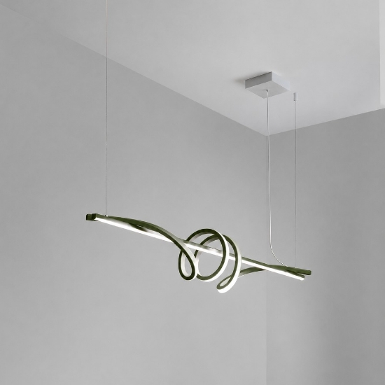 Lampadario led 54w cct 3000k 6000k dimmerabile con telecomando verde oliva