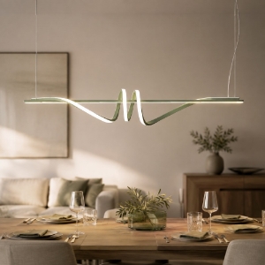 Lampadario a sospensione led 54w cct 3000k 6000k dimmerabile con telecomando verde salvia