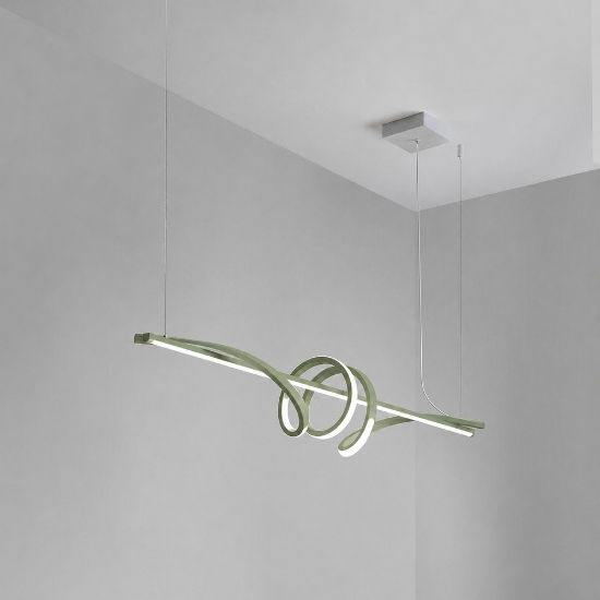 Lampadario a sospensione led 54w cct 3000k 6000k dimmerabile con telecomando verde salvia