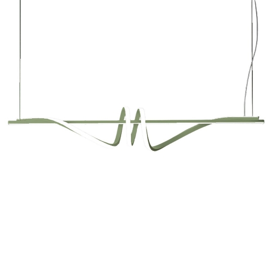 Lampadario a sospensione led 54w cct 3000k 6000k dimmerabile con telecomando verde salvia