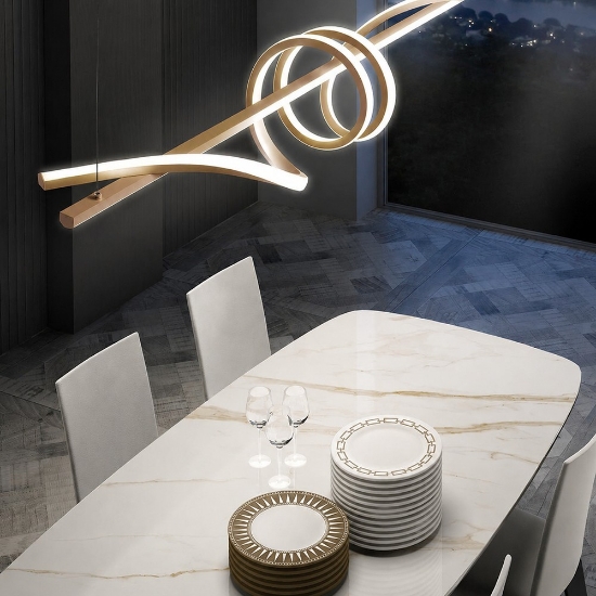 Lampadario moderno a sospensione sabbia bagnata led 54w cct 3000k 6000k dimmerabile con telecomando