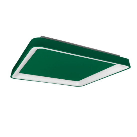 Plafoniera 50cm moderna quadrata per cucina verde bosco led 50w cct 3000k 4000k