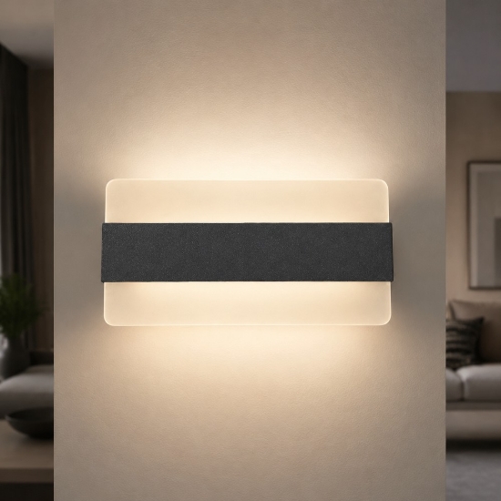 Applique da parete led 16w cct 3000k 4000k moderna antracite