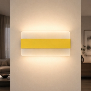 Applique led 16w cct 3000k 4000k moderna da parete giallo girasole 26cm