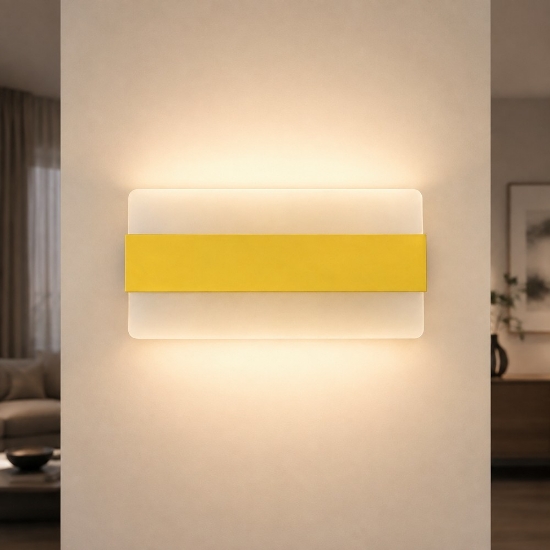Applique led 16w cct 3000k 4000k moderna da parete giallo girasole 26cm