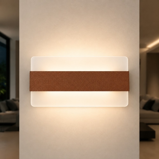 Applique led 16w cct 3000k 4000k moderna da parete rame opaco 26cm