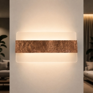 Applique led 16w cct 3000k 4000k da parete moderna foglia rame