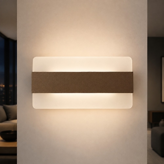 Applique led 16w cct 3000k 4000k moderna da parete ruggine