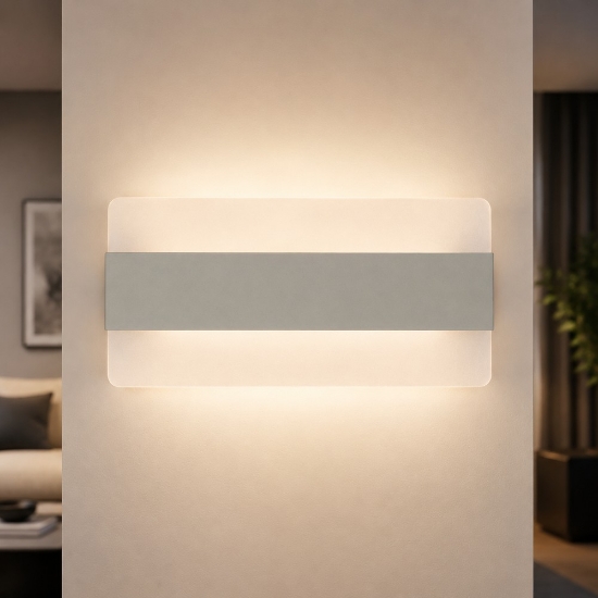 Applique led 16w cct 3000k 4000k moderna da parete tortora