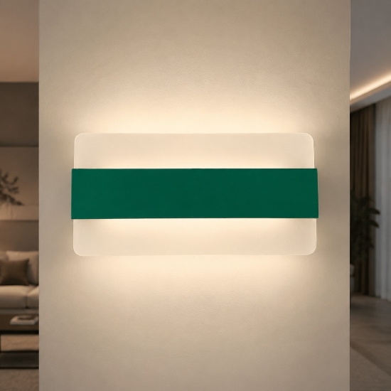 Applique da parete moderna verde bosco led 16w cct 3000k 4000k