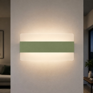 Applique led 16w cct 3000k 4000k moderna da parete verde salvia 26cm