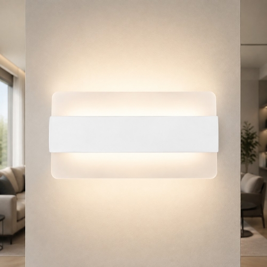 Applique da parete led 16w cct 3000k 4000k moderna bianca per ingresso