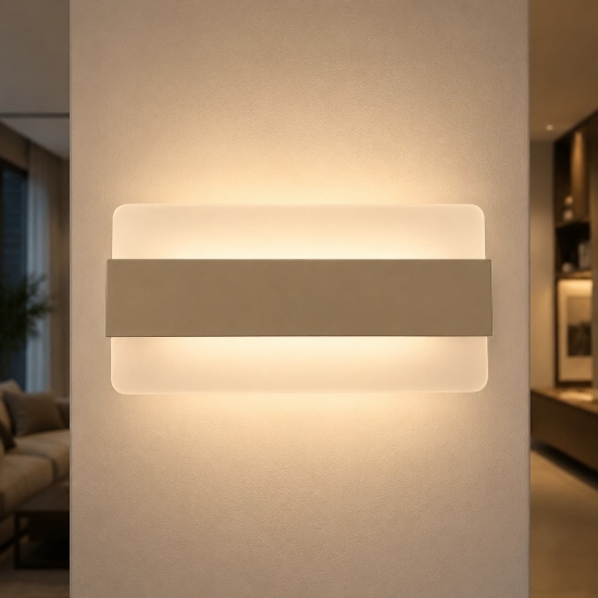 Applique moderna da parete sabbia bagnata led 16w cct 3000k 4000k 26cm