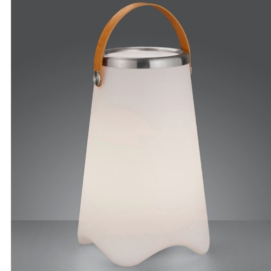 Lampada da tavolo esterno bianca led 3000k ricaricabile cassa bluetooth portabottiglia