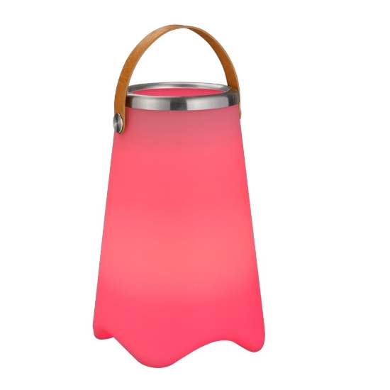 Lampada da tavolo esterno bianca led 3000k ricaricabile cassa bluetooth portabottiglia