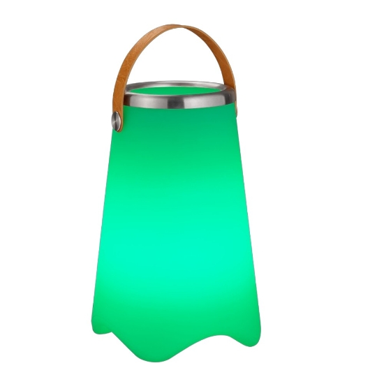 Lampada da tavolo esterno bianca led 3000k ricaricabile cassa bluetooth portabottiglia