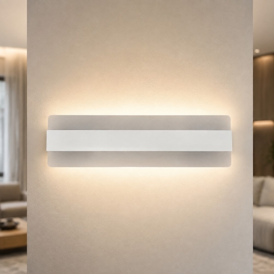 Applique led 30w cct 3000k 4000k moderna da parete bianca 46cm