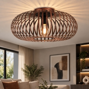 Plafoniera design moderno ellisse rame antico per salotto