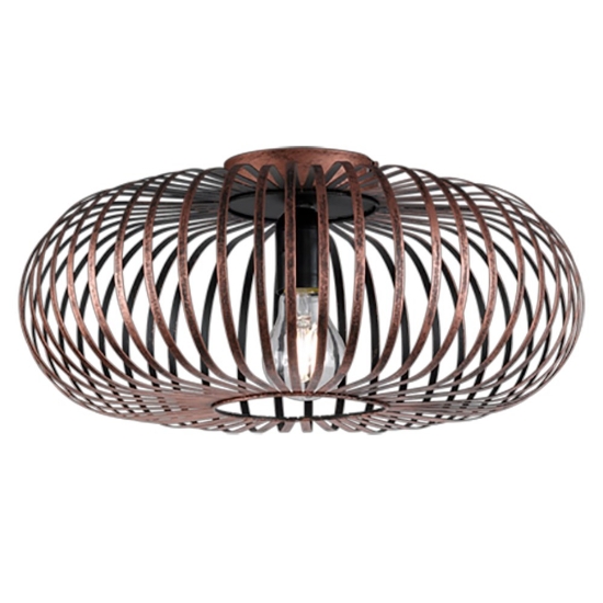 Plafoniera design moderno ellisse rame antico per salotto