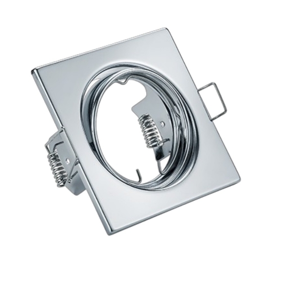 Faretto da incasso per controsoffitto quadrato cromato gu10