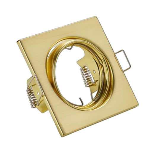 Faretto da incasso quadrato ottone satinato orientabile per controsoffitto