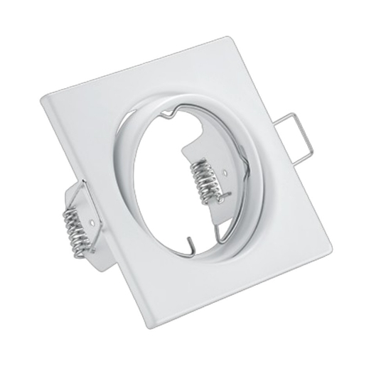 Faretto da incasso quadrato bianco opaco gu10 per controsoffitto