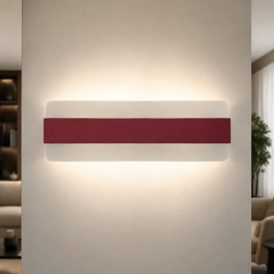 Applique led 30w cct 3000k 4000k 46cm da parete moderna bordeaux