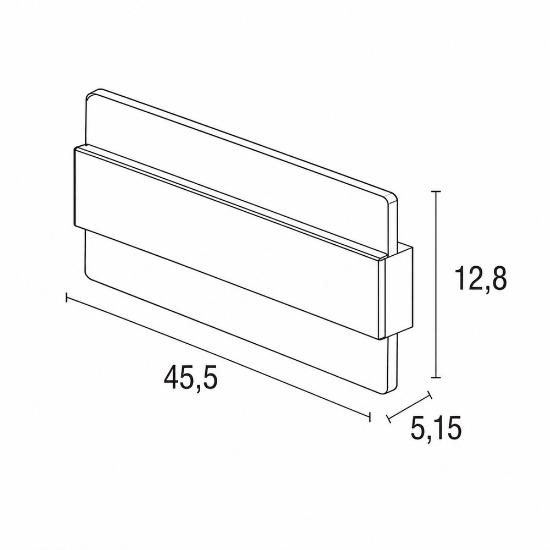 Applique led 30w cct 3000k 4000k 46cm da parete moderna bordeaux