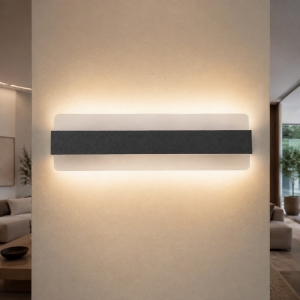 Applique moderna antracite da parete led 30w cct 3000k 4000k 46cm