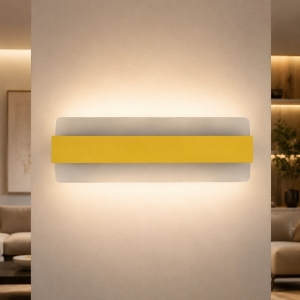 Applique da parete moderna giallo girasole led 30w cct 3000k 4000k 46cm