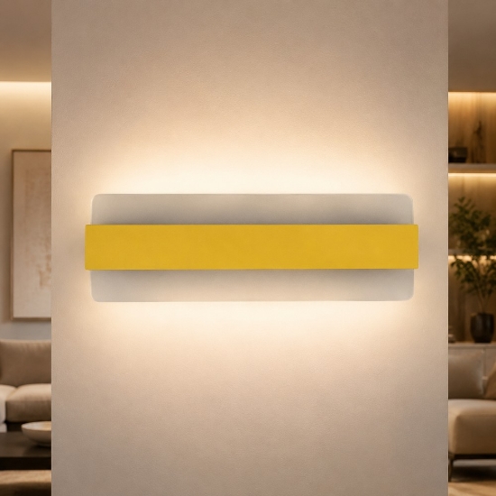 Applique da parete moderna giallo girasole led 30w cct 3000k 4000k 46cm